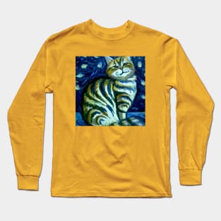 Cat in the Style of Vincent Van Gogh Long Sleeve T-Shirt